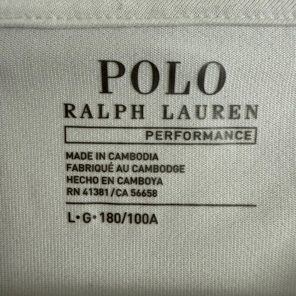 Polo Ralph Lauren Performance Shirt Large White Minimalist Athleisure Tee